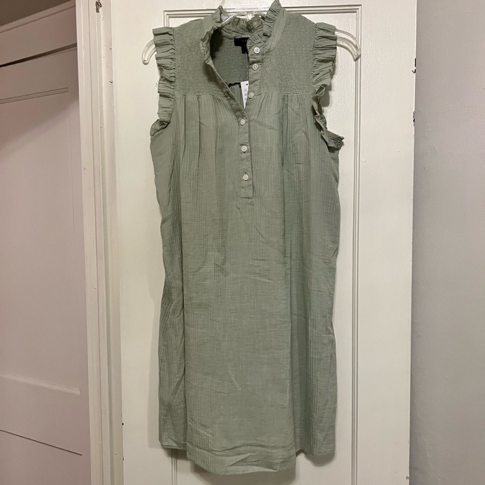 JCrew Green Dress in Soft Gauze